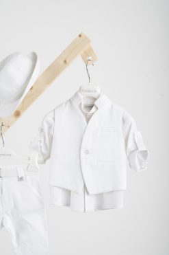 Alternative view of Βαπτιστικό κοστούμι Piccolino Luciano σε χρώμα White AG23S59