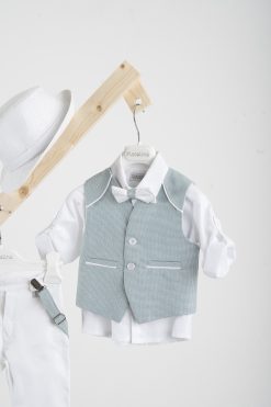 Alternative view of Βαπτιστικό κοστούμι Piccolino Francisco σε χρώμα mint-white AG25S78