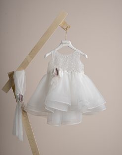 Βαπτιστικό φόρεμα Piccolino Samantha Ivory DR25S159 2τμχ