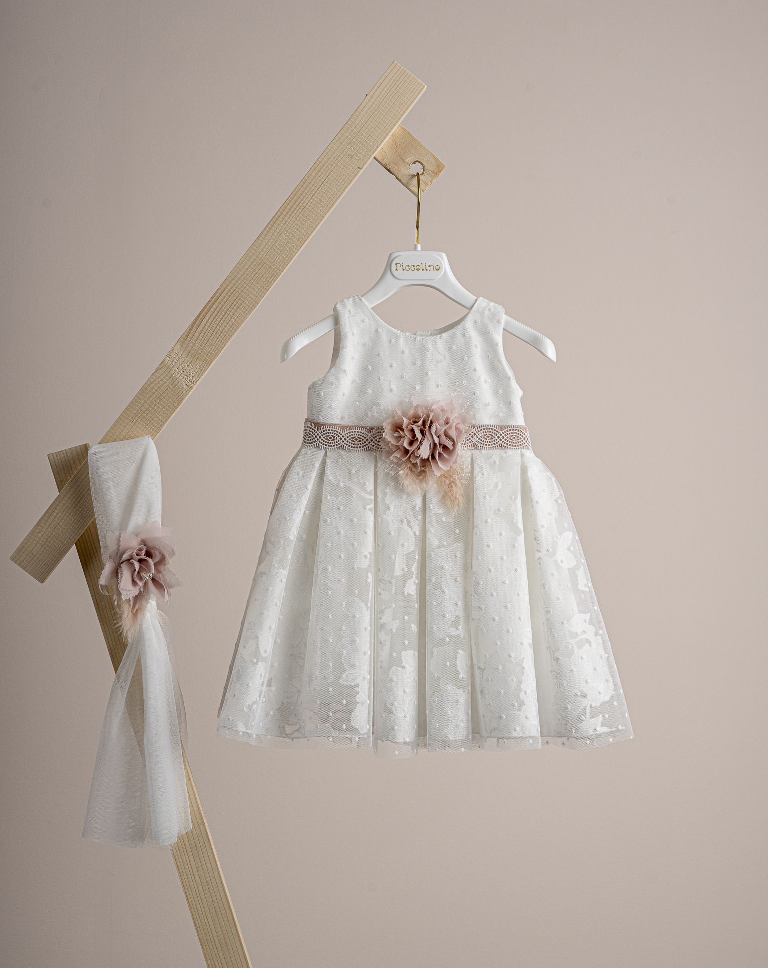 Βαπτιστικό φόρεμα Piccolino Marilita Ivory DR25S169 2τμχ