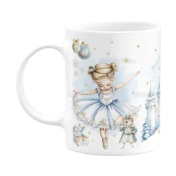Χριστουγεννιάτικη Μπομπονιέρα Βάπτισης Κεραμική Κούπα Ballerina TS1957