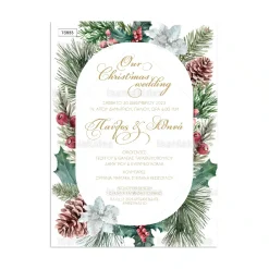 Χριστουγεννιάτικο προσκλητήριο γάμου Christmas Wedding TS683