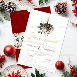 Χριστουγεννιάτικο προσκλητήριο γάμου Under The Misteltoe TS7861