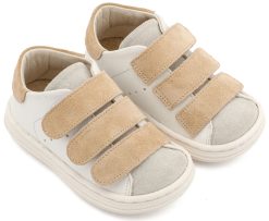 Βαπτιστικό Παπούτσι για Αγόρι πρώτα βήματα Σνίκερ BS3096 Λευκό Μπεζ