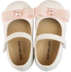Alternative view of Βαπτιστικό Παπούτσι BABYWALKER για Κορίτσι πρώτα βήματα  BS3500 Λευκό-Ροζ
