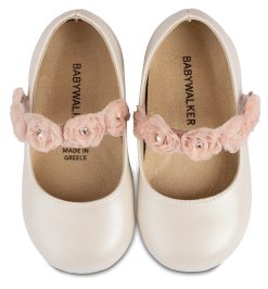 Alternative view of Βαπτιστικό Παπούτσι BABYWALKER για Κορίτσι πρώτα βήματα  BS3523 Εκρού Ροζ