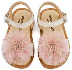 Alternative view of Βαπτιστικό Παπούτσι BABYWALKER για Κορίτσι περπατήματος  BW4886 Εκρού Ροζ