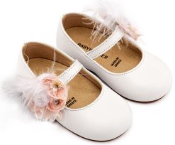 Βαπτιστικό Παπούτσι BABYWALKER για Κορίτσι περπατήματος  BW4887  Λευκό Ροζ