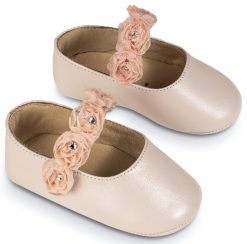 Βαπτιστικό Παπούτσι Micro για Κορίτσι  MI1638 Εκρού Ροζ