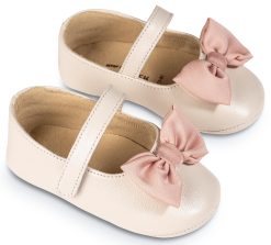 Βαπτιστικό Παπούτσι Micro για Κορίτσι  MI1646 Εκρού Ροζ