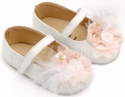 Βαπτιστικό Παπούτσι Micro για Κορίτσι MI1663 Λευκό Ροζ