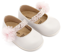 Βαπτιστικό Παπούτσι Primo για Κορίτσι PRI2657 Λευκό Ροζ