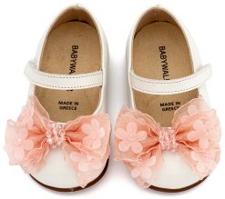 Alternative view of Βαπτιστικό Παπούτσι Primo για Κορίτσι PRI2659 Εκρού Ροζ