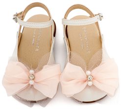 Alternative view of Βαπτιστικό Παπούτσι Primo για Κορίτσι PRI2661 Εκρού Ροζ