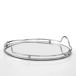 Δίσκος γάμου με καθρέφτη χρώμα ασημί HM-0430