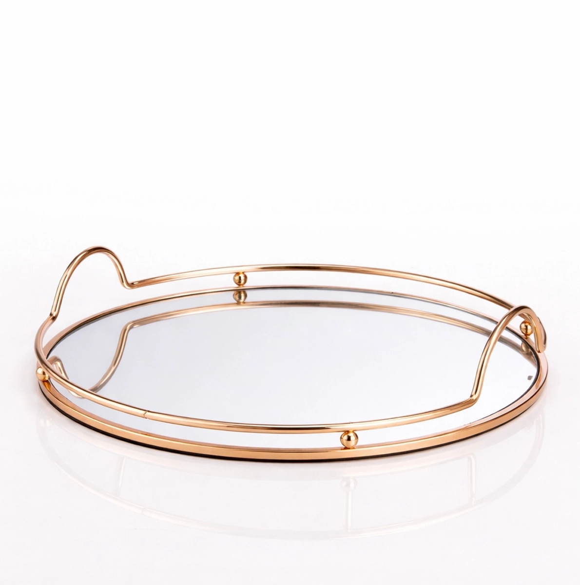 Δίσκος γάμου με καθρέφτη χρώμα χρυσό HM-0440