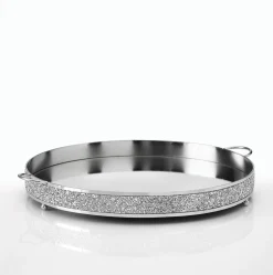 Δίσκος γάμου με καθρέφτη χρώμα  ασημί HM-0650