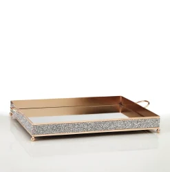 Δίσκος γάμου με καθρέφτη χρώμα χρυσό HM-0670