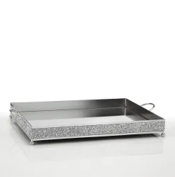 Δίσκος γάμου με καθρέφτη χρώμα ασημί HM-0680