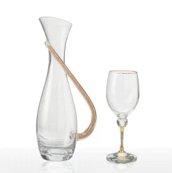 Κρυστάλλινο σετ καράφα και ποτήρι κρασιού HM-0560
