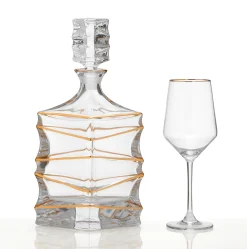 Κρυστάλλινο σετ καράφα και ποτήρι κρασιού HM-0710