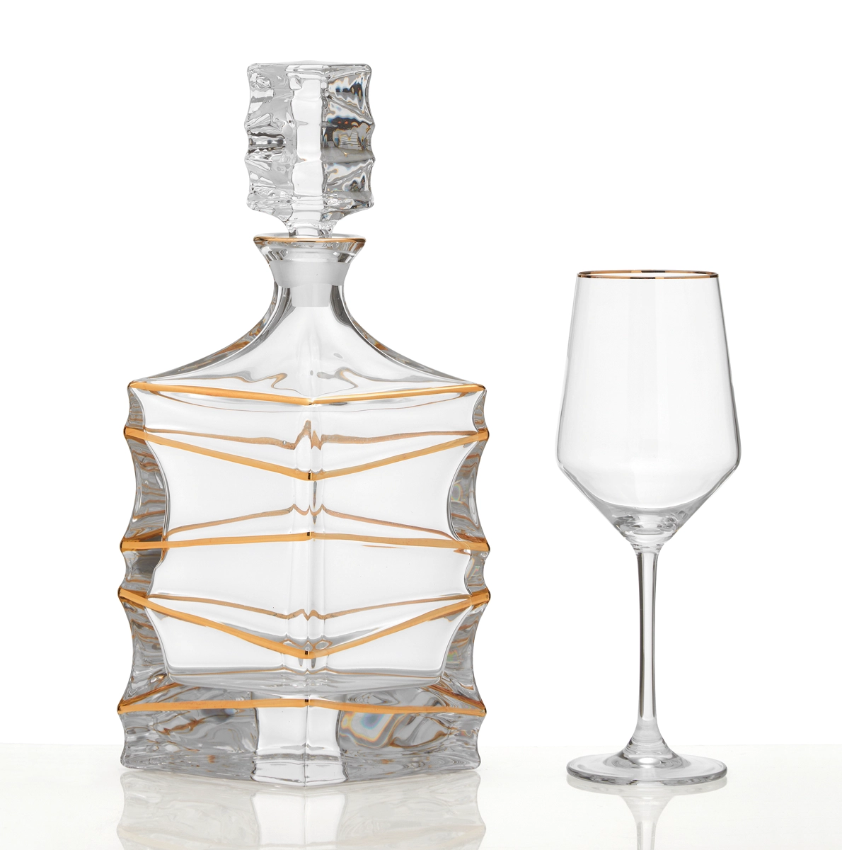 Κρυστάλλινο σετ καράφα και ποτήρι κρασιού HM-0710