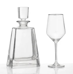 Κρυστάλλινο σετ καράφα και ποτήρι κρασιού HM-0720