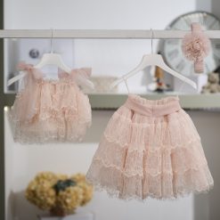 Alternative view of Βαπτιστικό Σετ Κορίτσι La Christine 26K702 Ροδακινί Δαντέλα