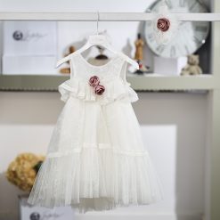 Βαπτιστικό Φόρεμα Κορίτσι La Christine 26K704 Ιβουάρ Δαντέλα