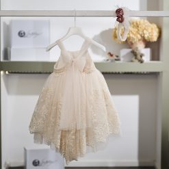 Alternative view of Βαπτιστικό Φόρεμα Κορίτσι La Christine 26K714 Πούδρα Τούλι