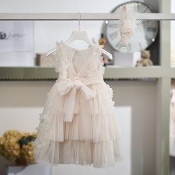 Alternative view of Βαπτιστικό Φόρεμα Κορίτσι La Christine 26K718 Ροζ Πούδρα Τούλι