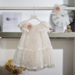 Βαπτιστικό Φόρεμα Κορίτσι La Christine 26K732 Ιβουάρ Κεντητό