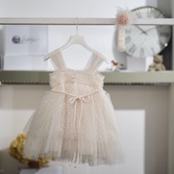 Alternative view of Βαπτιστικό Φόρεμα Κορίτσι La Christine 26K738 Βανίλια Τούλι Ρομαντικό