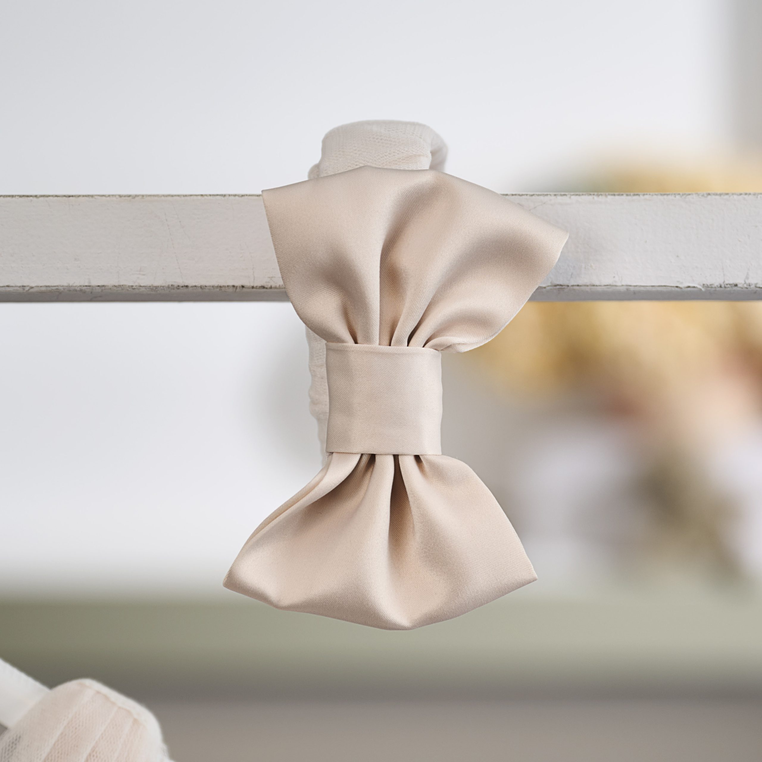 Βαπτιστικό Φόρεμα Κοριτσιού 26Κ752 Βανίλια με Δαντέλα & Σατέν Φιόγκο - Image 3