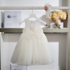 Alternative view of Βαπτιστικό Φόρεμα 26Κ764 Ιβουάρ με Χειροποίητο Λουλούδι & Τρέσα