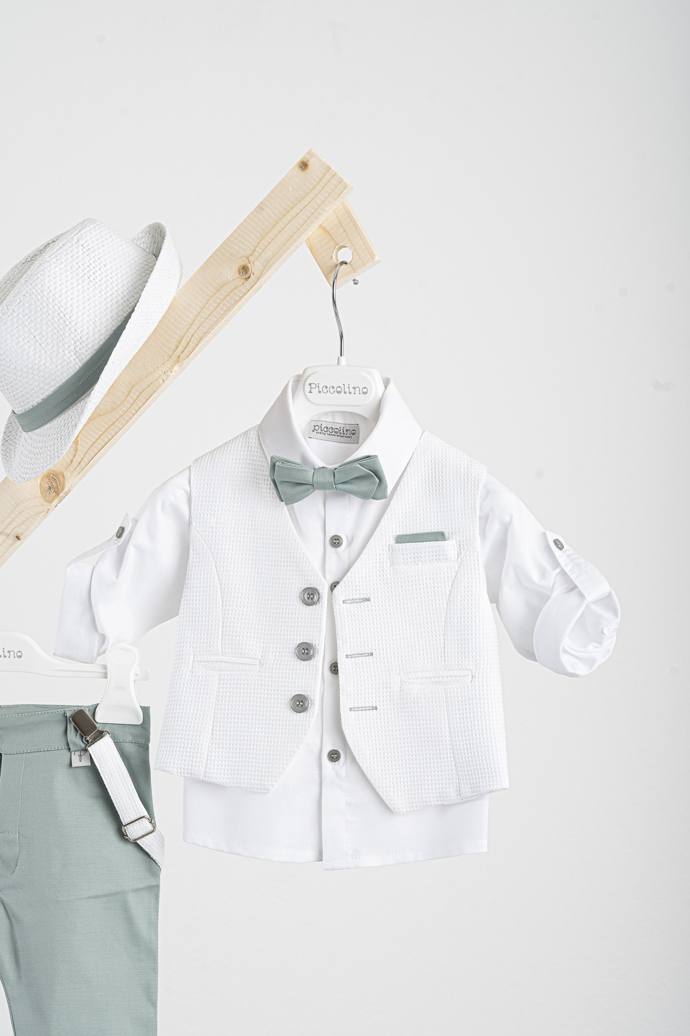 Βαπτιστικό κοστούμι Piccolino Lorenzo AG25S75 σε χρώμα Mint - Image 2