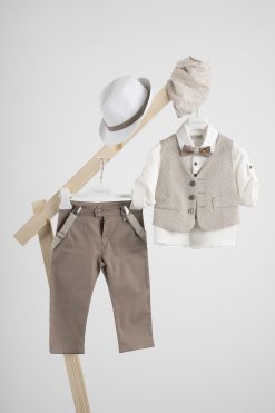 Βαπτιστικό κοστούμι Piccolino Pablo σε χρώμα Mocha AG25S77