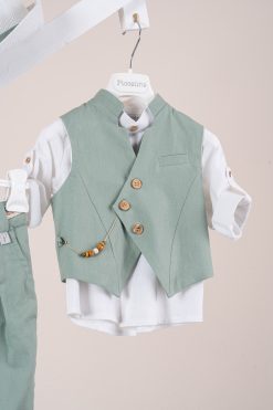 Alternative view of Βαπτιστικό κοστούμι Piccolino Enrique σε χρώμα Mint AG25S80