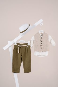 Βαπτιστικό κοστούμι Piccolino Logan σε χρώμα Golden Olive AG26S100