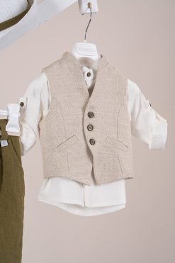 Alternative view of Βαπτιστικό κοστούμι Piccolino Logan σε χρώμα Golden Olive AG26S100