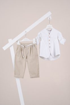 Βαπτιστικό κοστούμι Piccolino Hector σε χρώμα Beige AG26S101