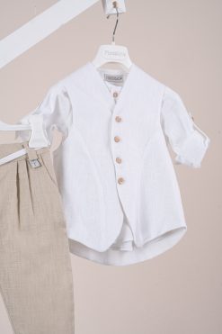 Alternative view of Βαπτιστικό κοστούμι Piccolino Hector σε χρώμα Beige AG26S101