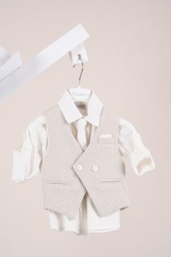 Alternative view of Βαπτιστικό κοστούμι Piccolino Andre-26 σε χρώμα Ivory AG26S104