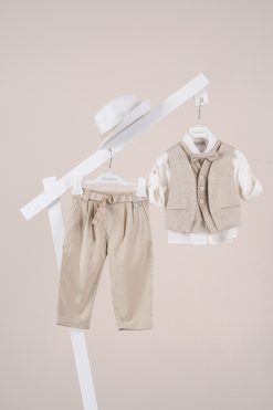 Βαπτιστικό κοστούμι Piccolino Alessio σε χρώμα Beige AG26S89