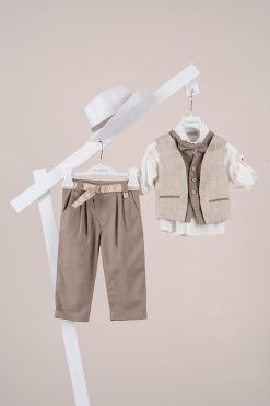 Βαπτιστικό κοστούμι Piccolino Alessio σε χρώμα Mocha AG26S89