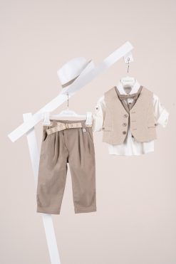 Βαπτιστικό κοστούμι Piccolino Giulio σε χρώμα Mocha AG26S92