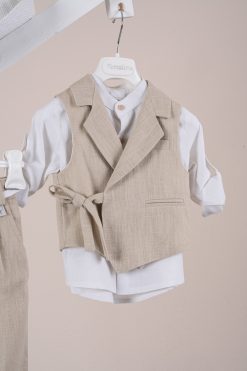 Alternative view of Βαπτιστικό κοστούμι Piccolino Fabio σε χρώμα Beige AG26S94