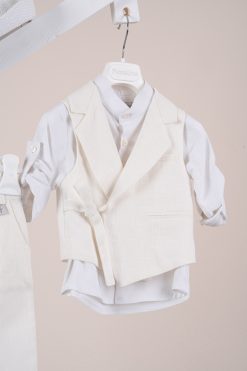 Alternative view of Βαπτιστικό κοστούμι Piccolino Fabio σε χρώμα Ivory AG26S94