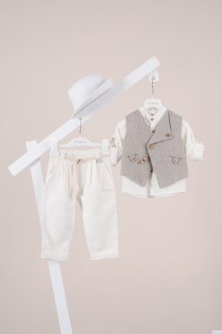 Βαπτιστικό κοστούμι Piccolino Emilio σε χρώμα Ivory AG26S95