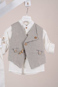 Alternative view of Βαπτιστικό κοστούμι Piccolino Emilio σε χρώμα Ivory AG26S95